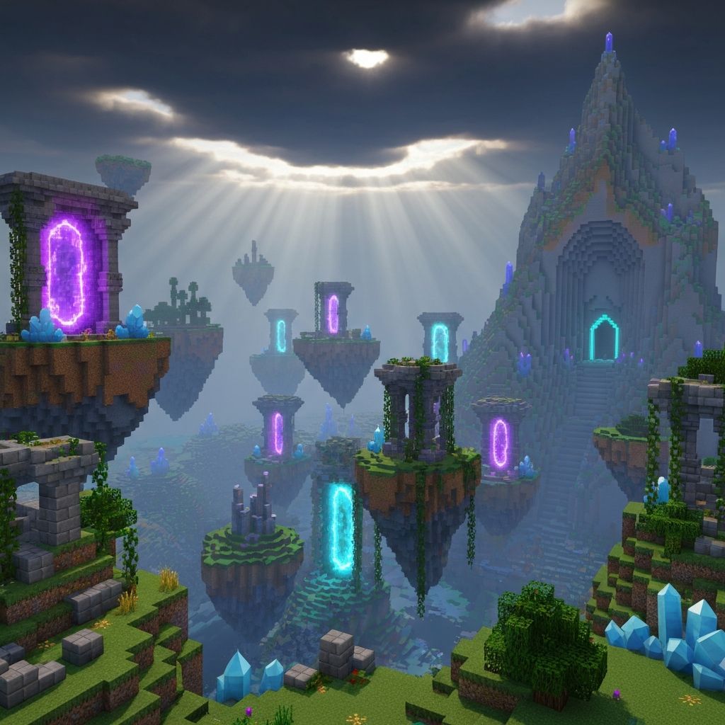 CraftSphere Dimensions - mystic dimension landscape